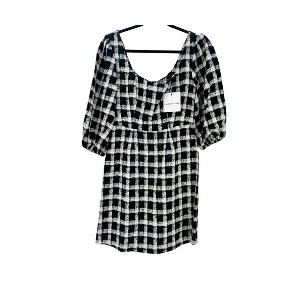 Chloe Kristyn Women's Scoop Neck Checked Mini Dress Black/White Size 4 NWT - Picture 11 of 13